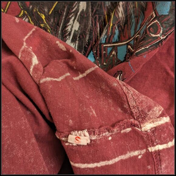 Reversible AFFLICTION Warpath American Customs Warlord Native T-Shirt Red Men S - Picture 7 of 10